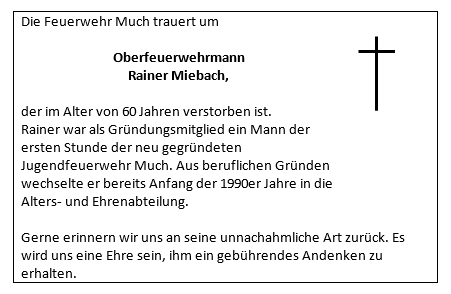 Nachruf Rainer Miebach